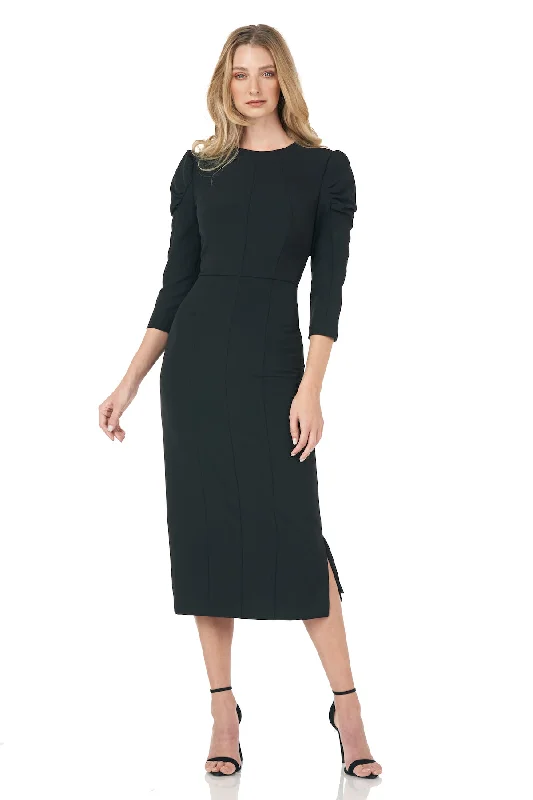 Stretch Crepe Midi Dress