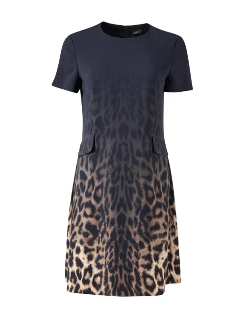 Ombre Leopard Print Shift Dress