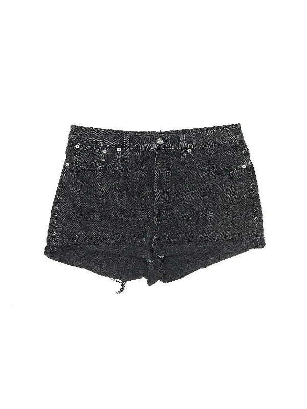 High-Rise Denim Shorts in Dark Wash