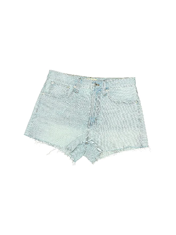 High-Rise Denim Shorts in Light Wash