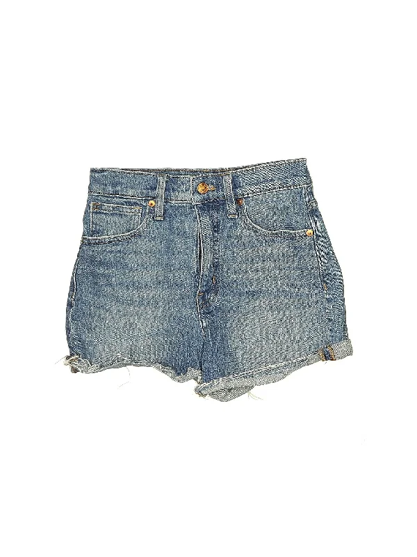 High-Rise Denim Shorts in Medium Wash