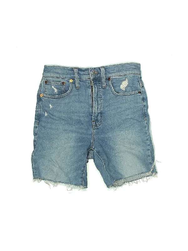 High-Rise Denim Shorts in Medium Wash