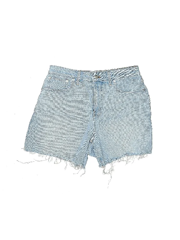 Mid-Rise Denim Shorts in Light Wash