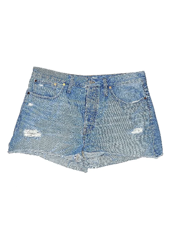 Mid-Rise Denim Shorts in Medium Wash